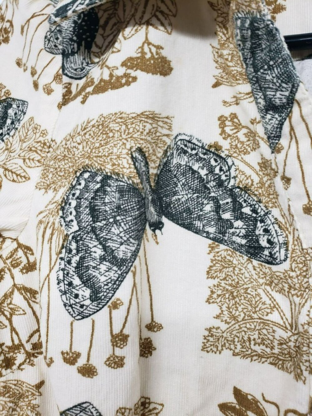 Anthropologie Girls from Savoy Alary Shirt Dress Corduroy Bird Butterfly Twee - Picture 5 of 11